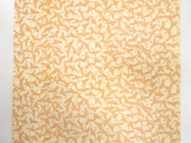  アンティーク　群鶴模様　長襦袢地反物